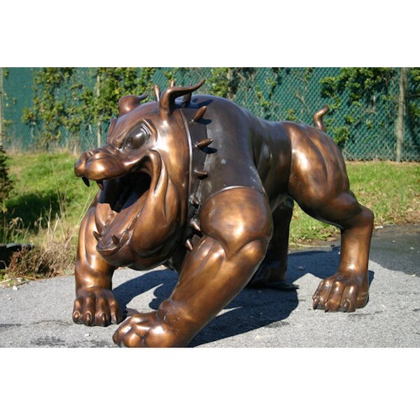 Bronze Bull Dog Large Spike Mascot fighting machine sculpture